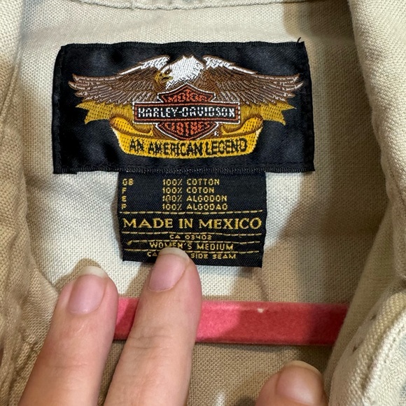 HARLEY-DAVIDSON Cotton Denim Snap Front Shirt Size Medium - Picture 3 of 9